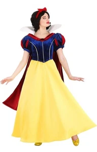 Disney Biancaneve Principessa Vestito Costume E Parrucca Donna Medium - Foto 1 di 15