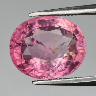 💎 Turmalina rosa natural ovalada de 3,72 quilates 10,3 x 8,5 mm - sin calefacción, piedras preciosas de África Foto 1 de 4