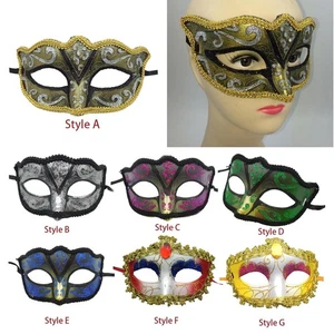 Ladies Mardi Gras Masquerade Mask Half Retro for Carnival Party Costume - Picture 1 of 22