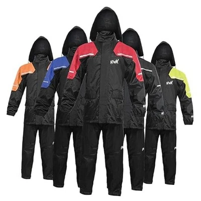  Traje de Lluvia Moto para Hombre y Mujer, Dos Piezas Impermeable Medio Rojo Foto 1 de 4