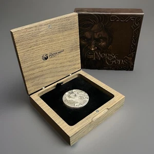 2016 P the Norse Gods Thor HIGH RELIEF ANTIQUED 2 Oz Silber 2 $ Münze - Bild 1 von 16