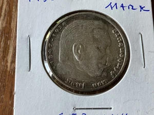 1936 German 5 mark coin third reich silver coin - Picture 1 of 3