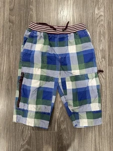Mini Boden Blue/Green Plaid Cargo Shorts | Size 12Y - Picture 1 of 4