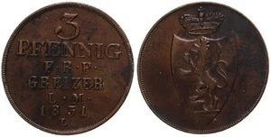 Old German States - Reuss Older Line 3 Pfennig 1831 - Copper, Ø 23.2mm Km#103 - Picture 1 of 1
