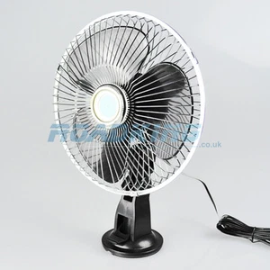 24v Cooling 8" Fan - 8 Inch Oscillating with Suction Cup | Truck Lorry Bus Boat - Picture 1 of 5