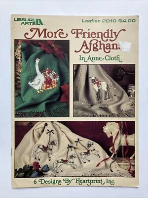 Leisure Arts More Friendly Afghans in Anne Cloth Leaflet #2010 by Heartprint - Image 1 of 2