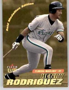2001 Fleer Ultra Gold Medallion Henry Rodriguez Foil Refractor Parallel Marlins - Picture 1 of 2