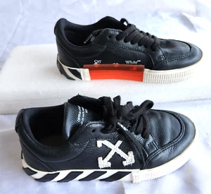 Off White Kids Vulcanized Low-top Calf Leather Sneakers Shoes Size US 1  / EU 32 - Picture 1 of 18
