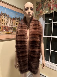 New! Extra Long 72" x 6" Russian Barguzin Sable Real Fur Scarf Wrap Stole Boa - Picture 1 of 9