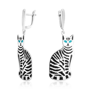 Ohrringe Silberohrringe Damenohrringe 925 Silber mit Emaille Markenschmuck - Bild 1 von 2