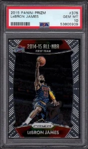 2015-16 LeBron James Panini Prizm Basketball Card #375 Graded PSA 10 Gem Mint - Picture 1 of 2