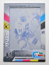 2018 Sereal KHL Exclusive Collection Printing Plate #Y36 JUSTIN AZEVEDO 1/1