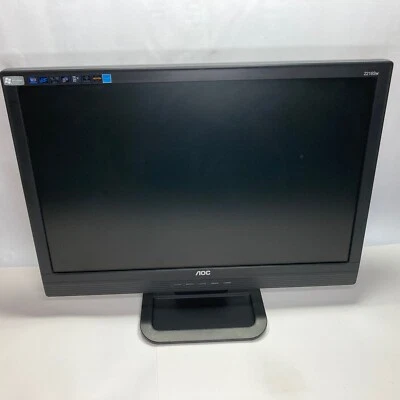 AOC 2216SW 21.6" WSXGA+ 1680 x 1050 VGA D-Sub LCD Monitor + Cables Great NO HDMI - Image 1 of 4