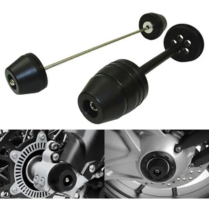 Front & Rear Axle Crash Sliders Protector Black For 04-13 BMW R1200GS Oil Cooled - Picture 1 of 6