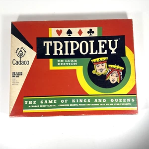 Vintage 1965 Tripoley Deluxe Layout Board Game Vinyl Mat Hearts Rummy Cadaco - Picture 1 of 4