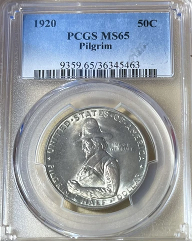 1920 PCGS MS65 Pilgrim Commemorative Half Dollar Cover