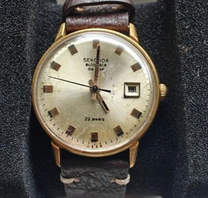 1970s POLJOT DE LUXE AUTOMATIC 29 JEWELS 1MChZ vintage USSR Soviet watch - Picture 1 of 7