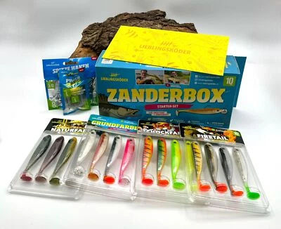 Lieblingsköder Zanderbox Starter Set Zielfischbox Köder Haken Snaps Geschenkbox - Bild 1 von 4