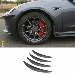 For Tesla Model 3 2017-2021 Matt Carbon Fiber Wheel Eyebrow Fender Splash Guards - Imagen 1 de 5