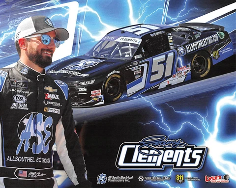 2022  NEW!!!  JEREMY CLEMENTS #51 "ALLSOUTHELECTRIC.COM" XFINITY SERIES POSTCARD Cover