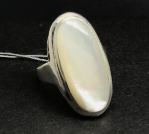Mother of pearl oval ring solid Sterling Silver long select size.