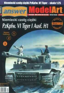 PAPIERKARTE MODELLBAUSATZ AUSSCHNITTKARTE TIGER I Aust.H1 PzKpfw VI Maßstab 1/25 - Bild 1 von 12