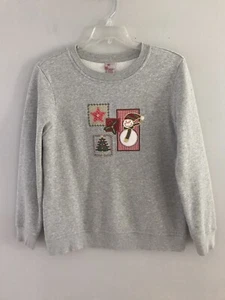 Holiday Editions Women's Gray Sweatshirt Embellished Snowman Tree Size Large - Picture 1 of 6