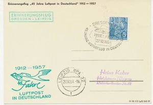 DDR 1957 45 Jahre Luftpost in Deutschland Erinnerungsflug der Deutsche LH Ost - Bild 1 von 1