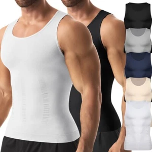 2 Pack Men Body Slim Belly Control Shaper Vest Waist Trainer Shapewear Underwear - Picture 1 of 22