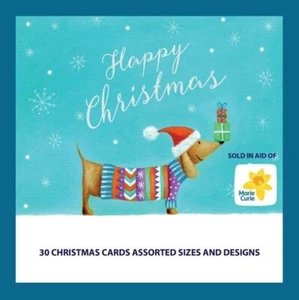Charity Christmas Cards Sausage Dog - Mixed Sizes & Designs - Box of 30 - Picture 1 of 1
