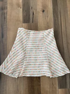 Falda Anthropologie Maeve Lucaya Marfil Tweed Línea A Talla 8 Expuesta Cremallera Metálica - Imagen 1 de 5