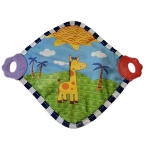 Sensory Crinkle 2 Teether Corners Giraffe Infant Security Blanket Rag Cloth  - Picture 1 of 14