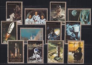 Ajman 1973 Mi 2637-2652 NASA Apollo program , Moon landing , Apollo 11 **