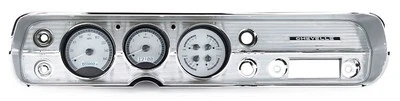 Dakota Digital 1964 65 雪佛兰雪佛兰模拟仪表银色白色 VHX-64C-CVL-S-W — 第 1/4 张图片