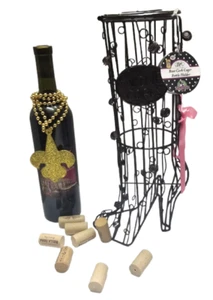 Wine Cork Cage Holder Brown Metal Decorative Corset Boot Shaped 14"-New - Picture 1 of 16