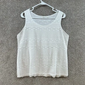 Cato Women's Sleeveless Blouse Size 14/16W White Pullover - Picture 1 of 11