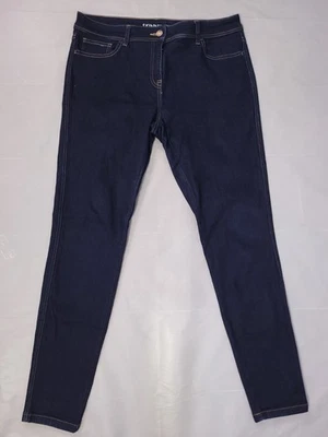 Next Jeans Size 14 R Skinny Stretch Mid Rise Dark Blue - Image 1 of 4