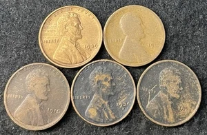 Four Coin #26 Wheat Penny Lot - Hard To Read Dates Free Shipping - Imagen 1 de 2