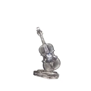 Vintage Kristallklare Violine Skulptur 5,5" Made In Italy Bleikristall - Bild 1 von 3