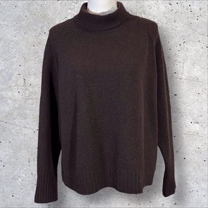 Nili Lotan Sweater Cashmere Blend Turtleneck Chocolate Brown Oversized Small - Picture 1 of 10