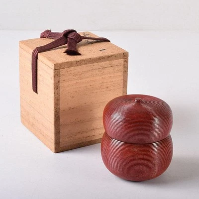 Carrito de té Natsume con forma de calabaza lacado Chado Ito Me Sensuji con caja arte japonés Foto 1 de 4