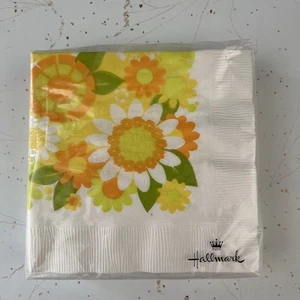 Vintage 1970s 20 Flower Paper Napkins Disco DaisyNIP - Picture 1 of 4