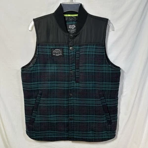 Saga Outerwear Co. Saga-Tek Small Snap Vest Plaid Skiing Snowboard Skater Ski S - Picture 1 of 8