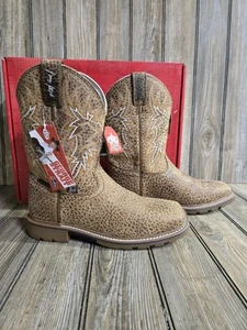 JUSTIN GR9065 MENS 9.0D WATERPROOF BUFFALO 11" SQUARE TOE BOOTS NEW IN BOX - Imagen 1 de 7