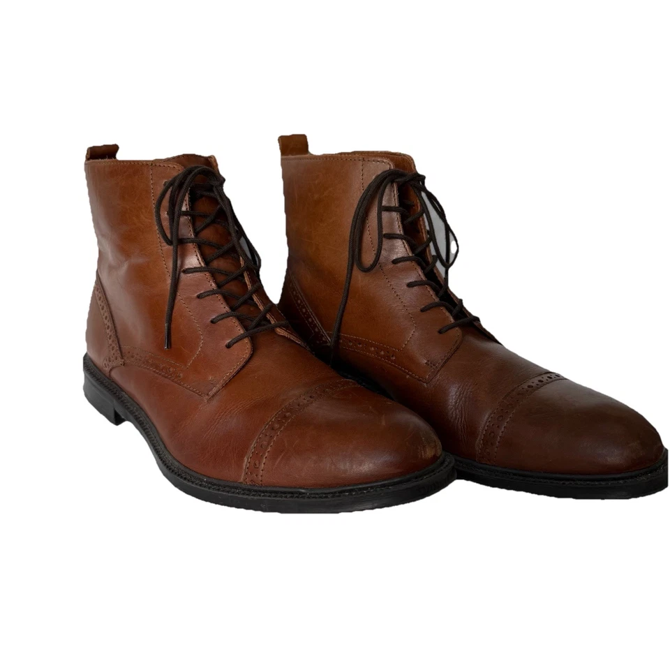 Zapatos de vestir Stafford Gunner puntera marrón botín para hombre talla 9,5 Foto 1 de 4