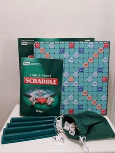 Scrabble Large Print Crossword Game Blind Partially Sighted Elderly Complete Big - Picture 1 of 4
