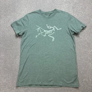 Arcteryx Shirt Adult Medium Green Hiking Lightweight Outdoors Cotton Logo Men* - Picture 1 of 10