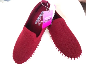 SKECHERS ACTIVE Damen Slipper Comfortschuhe Gr. 7M weinrot Stoff NEU - Bild 1 von 7