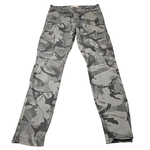 Wrangler Mens Camo Gray Cargo Pants Casual Utility Relaxed Fit Cotton Blend - Picture 1 of 6