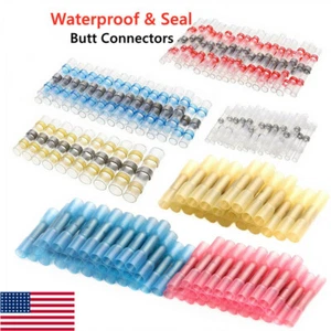 300/100x Waterproof Solder Seal Sleeve Heat Shrink Butt Wire Connectors Terminal - Picture 1 of 14